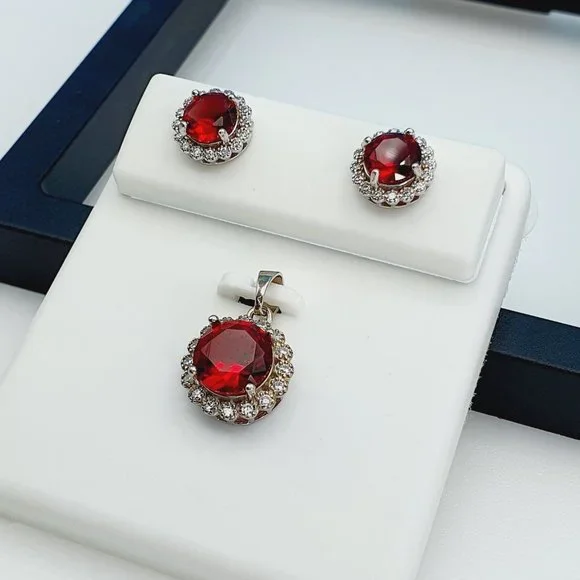 925 Sterling Silver Cubic Zircon Jewelry Set, UU1P7A7035 Jewelry \